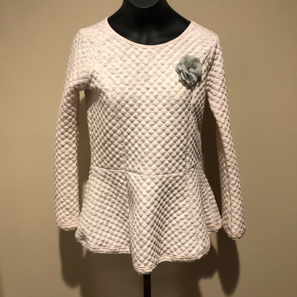 5/$25 Blush Blouse with Flower with Rhinestone